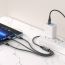 Кабель USB 3 в 1 HOCO X76 lightning/Lightning/Micro/Type-C (черно/красно/синий) 1м