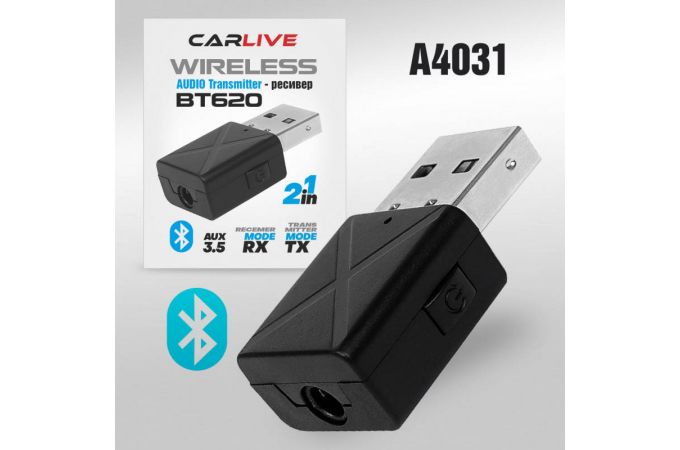Bluetooth адаптер для автомагнитолы CARLIVE AUX+USB Bluetooth BT620  (10pcs)
