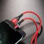 Кабель USB - Lightning BOROFONE BU16, 2,4A (красный) 1,2м (магнитный, в оплетке, LED индикатор)