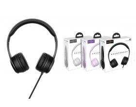 Наушники мониторные проводные HOCO W21 Graceful charm wire control headphones (черный)