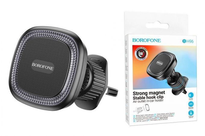 Держатель автомобильный для телефона BOROFONE BH96 NT Ice magnetic  в решетку воздуховода черный