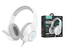 Наушники мониторные проводные HOCO W108 Sue headphones (3.5 мм/USB) (белые)