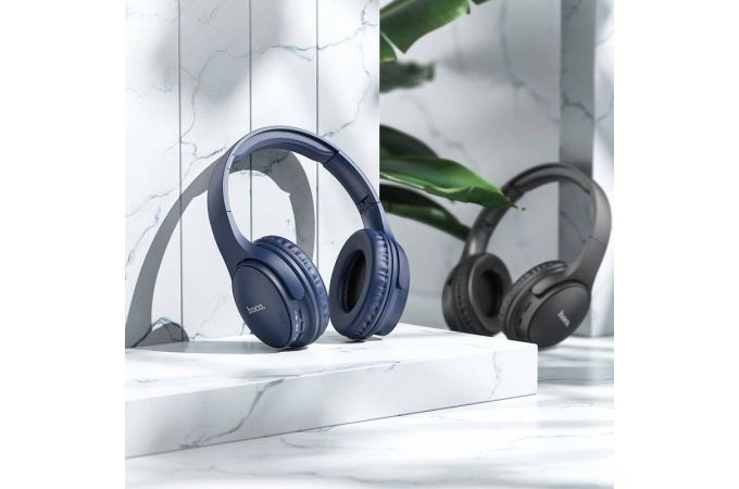 Наушники мониторные беспроводные HOCO W40 wireless headphones Bluetooth (синий)