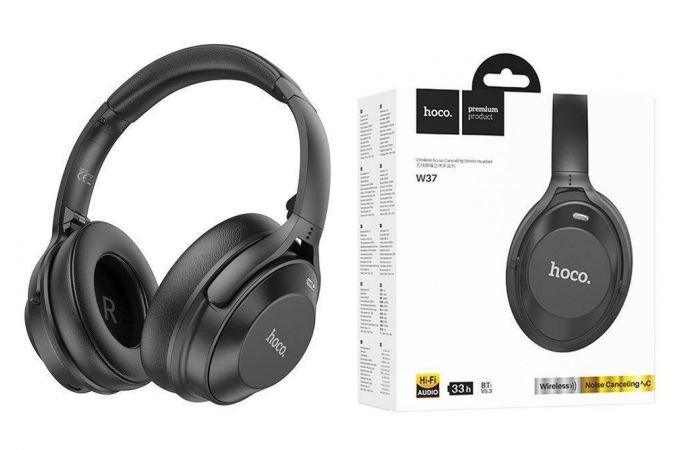 Наушники мониторные беспроводные HOCO W37 Sound Active Noise Reduction wireless headphones Bluetooth (черный)