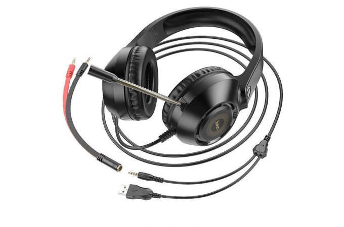Наушники мониторные проводные HOCO W108 Sue headphones (3.5 мм/USB) черные
