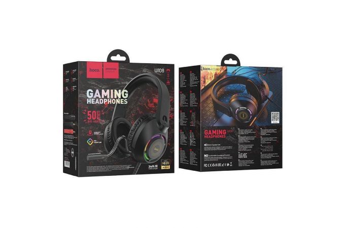 Наушники мониторные проводные HOCO W108 Sue headphones (3.5 мм/USB) черные