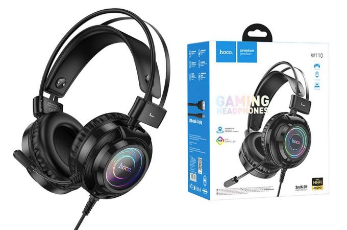 Наушники мониторные проводные HOCO W110 Resource gaming headphones (черный)