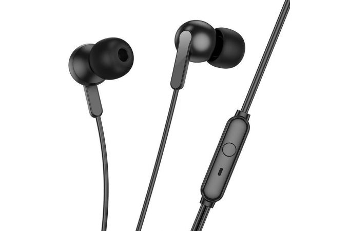 Наушники вакуумные проводные HOCO M124 Wide universal with microphone (черный)