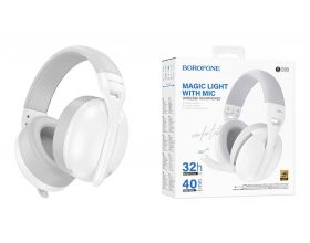 Наушники мониторные беспроводные BOROFONE BO30 Magic light Bluetooth (белый)