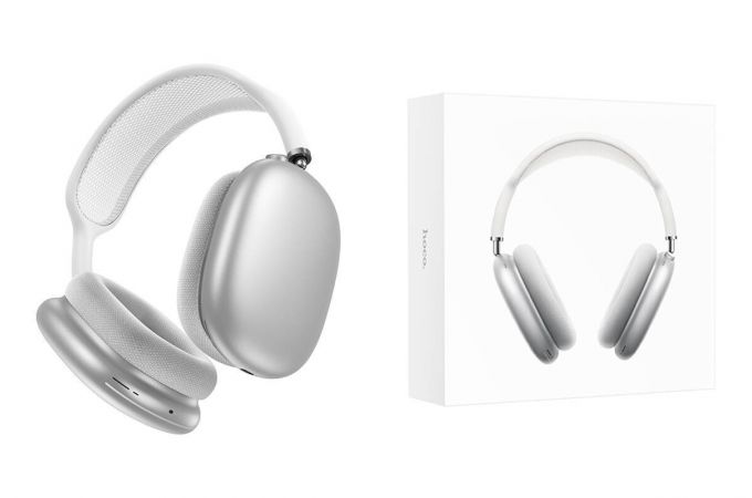 Наушники мониторные беспроводные HOCO W58 ANC Bluetooth (серебро) аналог Air Max