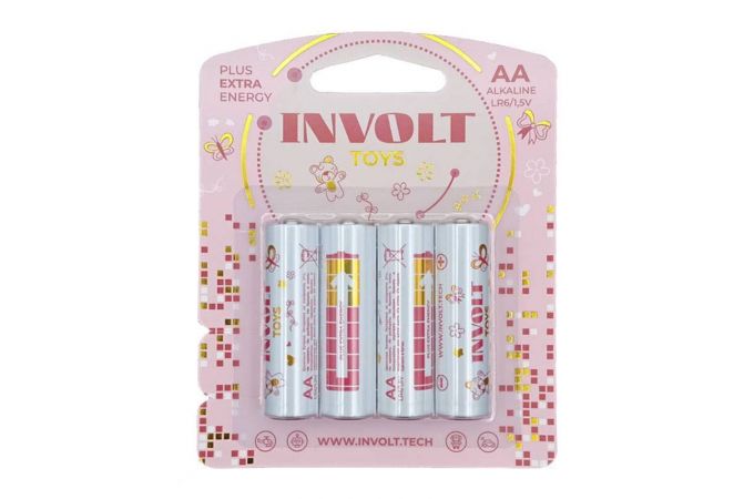 Батарейка алкалиновая INVOLT TOYS GIRL AA (LR6) 4B (цена за блистер 4 шт) PREMIUM