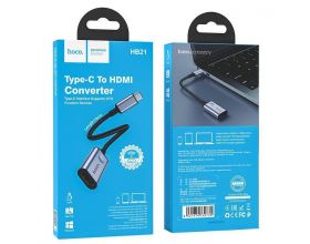 Конвертер переходник HOCO HB21 (гнездо HDMI - штекерTYPE-C) (ABSOLUT)