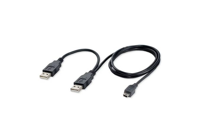 Кабель USB2.0 Type-A (папа) - Type-B Mini (папа) + доп. питание 0,3 м