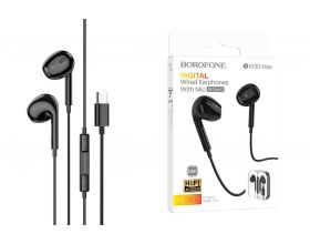 Наушники вакуумные проводные BOROFONE BM30 Max Acoustic (черный)