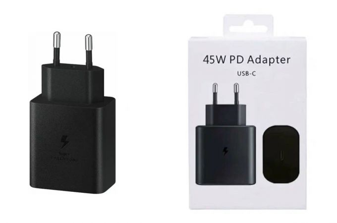 Сетевое зарядное устройство USB-C Samsung PD Adapter 45W 100% (origin.)  EP-T4511XBEGGB (черный)  (PD 3.0) (SFC 2.0)