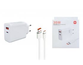 Сетевое зарядное устройство USB + кабель Type-C Xiaomi Redmi 35W (белый) (л)