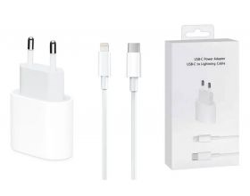 Сетевое зарядное устройство USB-C Apple 25W блок + кабель 13 pro max (белый)