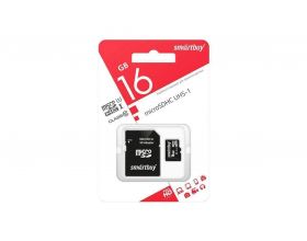 Карта памяти microSDHC Smartbuy 16 GB (class 10) с адаптером (SB16GBSDCL10-01LE)