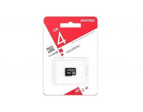 Карта памяти microSDHC Smartbuy 4 GB (class 10) без адаптера (SB4GBSDCL10-00)
