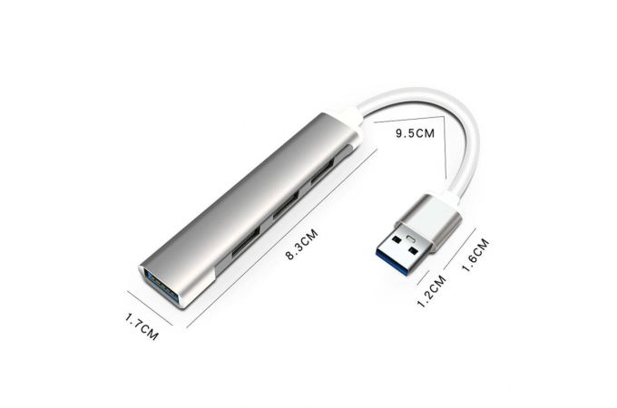 Разветвитель USB HUB Орбита OT-PCR17 USB 2.0 (4*USB) (серебристый)