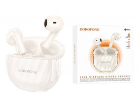 Наушники вакуумные беспроводные BOROFONE BW51 Solid  true wireless BT headset Bluetooth (milky white)