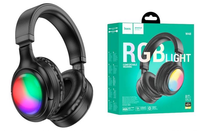 Наушники мониторные беспроводные HOCO W48 Focus BT headphones Bluetooth (черный)