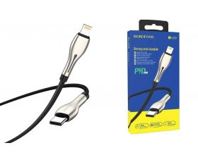 Кабель USB Type-C - Lightning BOROFONE BU29 (черный) 1,2м (с усилением сгиба)