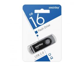Флешка USB 2.0 SmartBuy Twist Black (черный) 16GB (SB016GB2TWK)