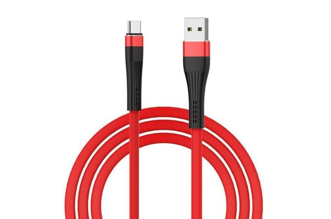 Кабель USB - USB Type-C BOROFONE BU4,2,4A (красный) 1,2м (с усилением сгиба)