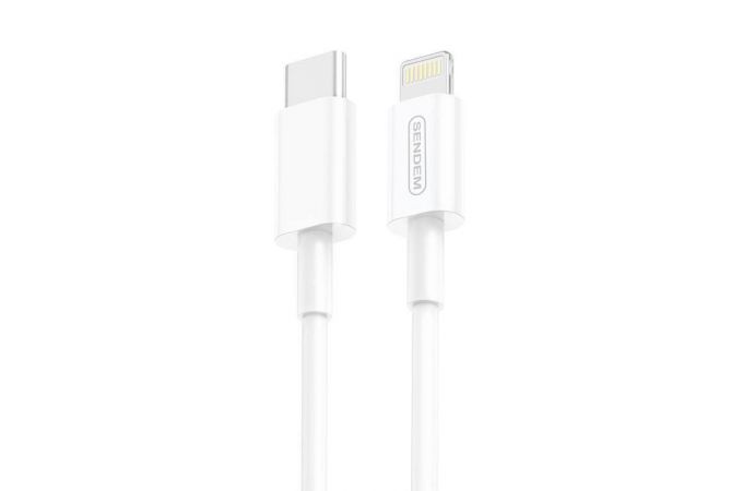 Кабель USB Type-C - Lightning SENDEM M26 PRO 3A PD20W (белый) 2м