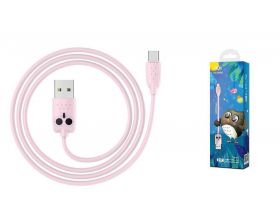Кабель USB - USB Type-C HOCO KX1 "Совенок" (розовый) 1м