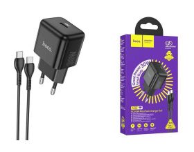 Сетевое зарядное устройство USB-C + кабель Type-C HOCO N32 PD30W (черный)
