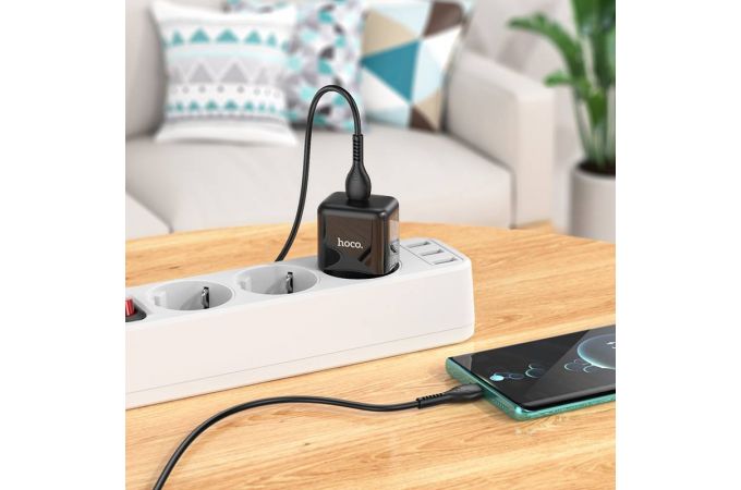 Сетевое зарядное устройство USB-C + кабель Type-C HOCO N32 PD30W (черный)
