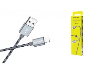 Кабель USB - Lightning BOROFONE BX24, 2,4A (серый) 1м (в оплетке)