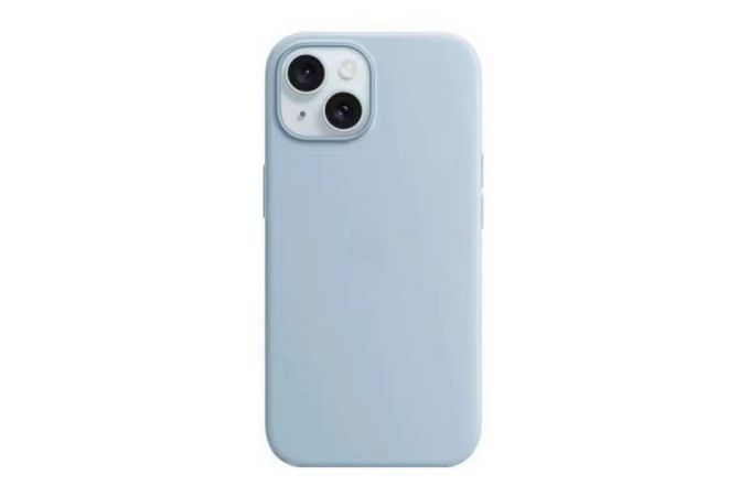 Чехол для iPhone 15 Pro Max (6,7) Silicone Case Soft Touch MagSafe Light Blue (светло-синий)
