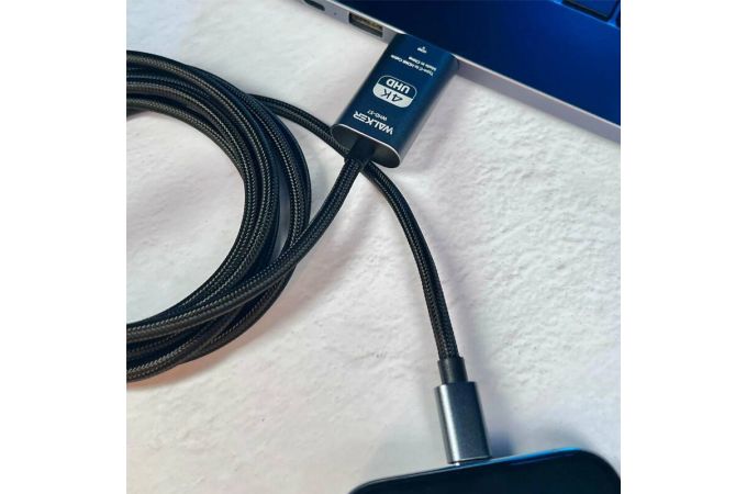 Кабель HDMI/TYPE-C WALKER WHD-57 (2 м) поддержка 4К/30Гц (без доп. питания), серый