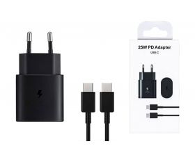 Сетевое зарядное устройство USB-C + кабель Type-C Samsung 25W EP-TA800 (черный) (orig)