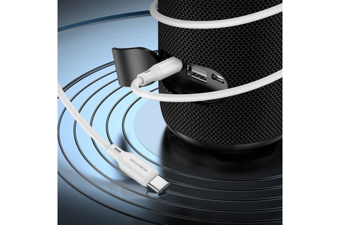 Кабель аудио BOROFONE BL18 (штекер Type-C - штекер AUX) Digital audio conversion cable (белый) силиконовый