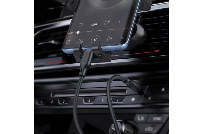 Кабель аудио BOROFONE BL18 (штекер Type-C - штекер AUX) Digital audio conversion cable (черный) силиконовый