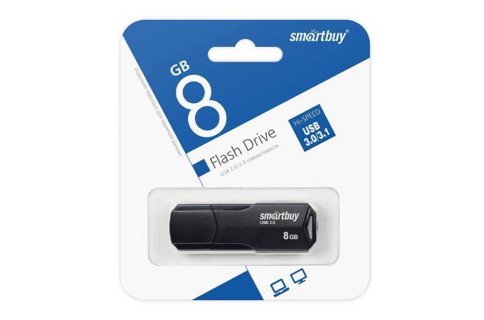 Флешка USB 3.1 SmartBuy 8GB CLUE Black (черный) (SB8GBCLU-K3)