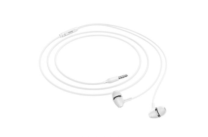 Наушники вакуумные проводные HOCO M76 Maya universal earphones (белый)