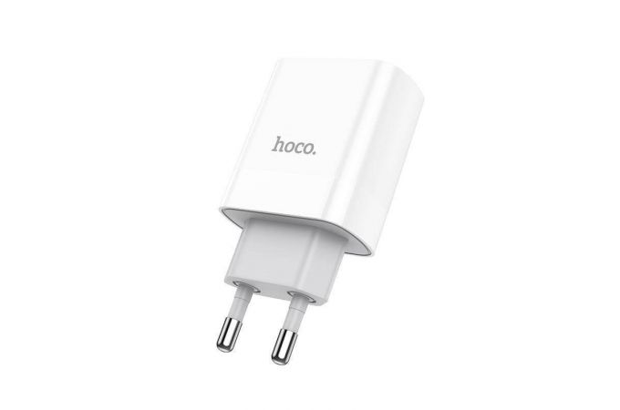 Сетевое зарядное устройство USB + USB-C HOCO C80A Rapido single port (один порт)PD20W+ QC3.0 (белый)