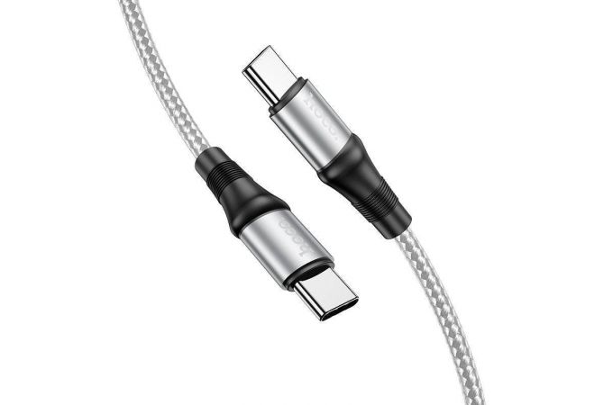 Кабель USB Type-C - USB Type-C HOCO X50, 5A/20V, PD100W (серый) 2м (в оплетке)