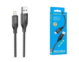 Кабель USB - Lightning BOROFONE BX56, 2,4A (черный) 1м (в оплетке)
