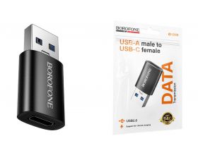 Переходник OTG Borofone BV26B USB штекер на Type-C гнездо USB2.0 (черный)