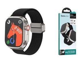Ремешок для Apple Watch HOCO AS104 Легкий нейлоновый плетеный ремешок с магнитной пряжкой для iWatch (42/44/45/49 мм) черный