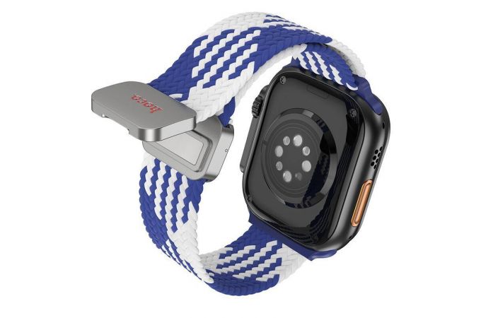 Ремешок для Apple Watch HOCO AS104 Легкий нейлоновый плетеный ремешок с магнитной пряжкой для iWatch (42/44/45/49 мм) черный