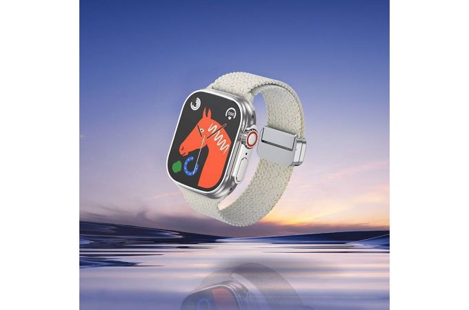 Ремешок для Apple Watch HOCO AS104 Легкий нейлоновый плетеный ремешок с магнитной пряжкой для iWatch (42/44/45/49 мм) черный