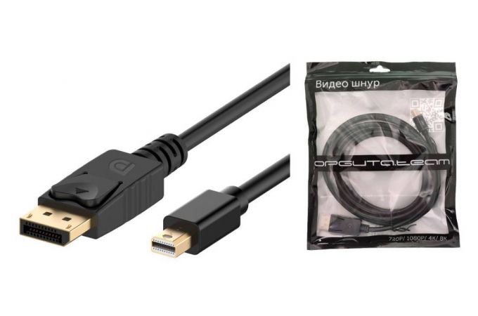 Кабель DisplayPort miniDP (M) --> DP (M) Орбита OT-AVW62 штекер miniDISPLAY PORT - штекер DISPLAY PORT 5м (v1.2)