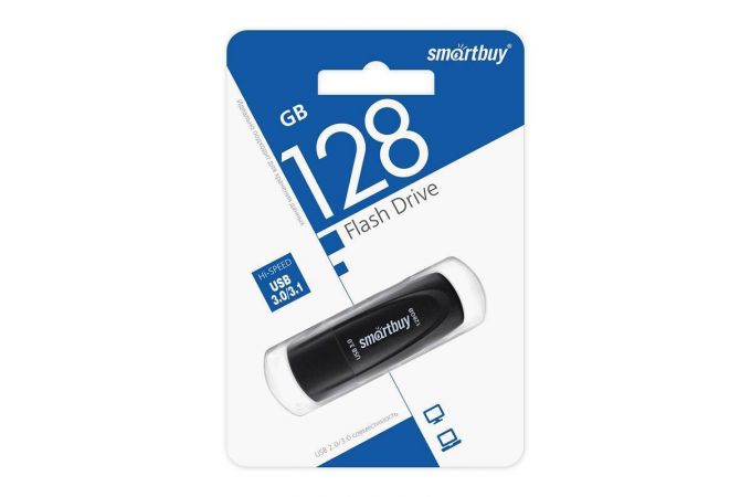 Флешка USB 3.0 SmartBuy Scout Black (черный)128GB (SB128GB3SCK)